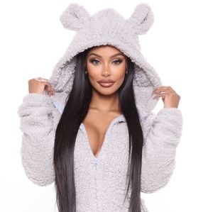 FashionNova Plush Bunny Hooded Romper